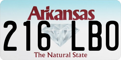 AR license plate 216LBO