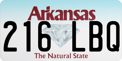 AR license plate 216LBQ