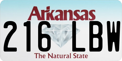 AR license plate 216LBW