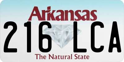 AR license plate 216LCA
