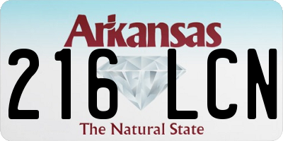 AR license plate 216LCN