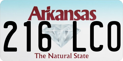 AR license plate 216LCO