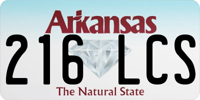 AR license plate 216LCS