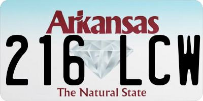 AR license plate 216LCW