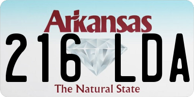 AR license plate 216LDA