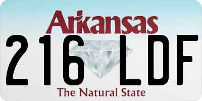AR license plate 216LDF