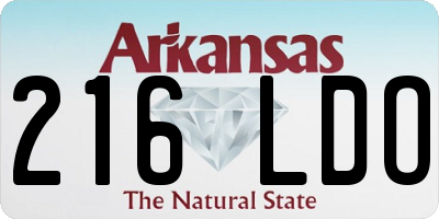 AR license plate 216LDO