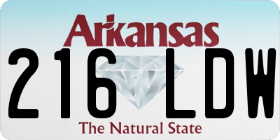 AR license plate 216LDW