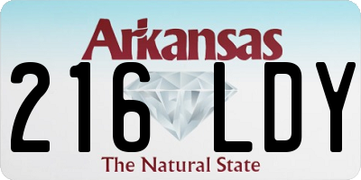 AR license plate 216LDY