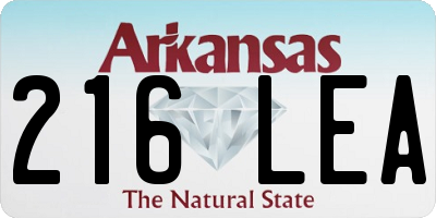 AR license plate 216LEA