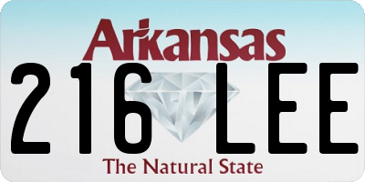 AR license plate 216LEE