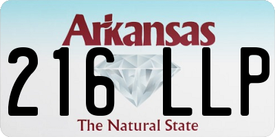 AR license plate 216LLP