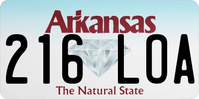 AR license plate 216LOA