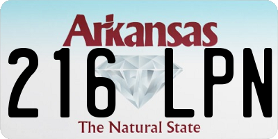 AR license plate 216LPN