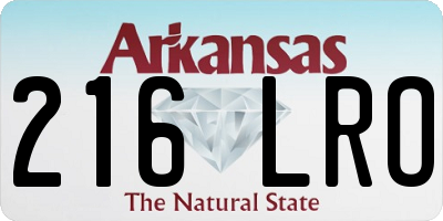 AR license plate 216LRO