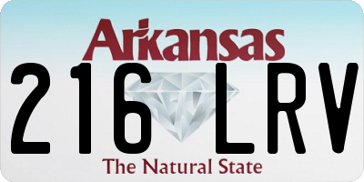 AR license plate 216LRV