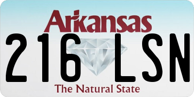 AR license plate 216LSN