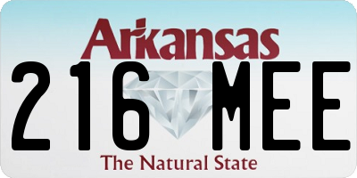 AR license plate 216MEE