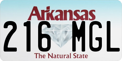 AR license plate 216MGL