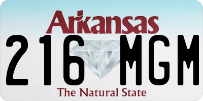 AR license plate 216MGM