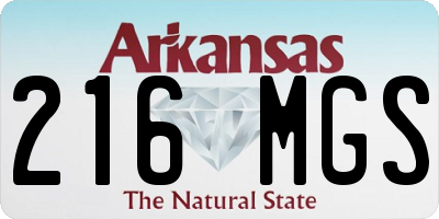AR license plate 216MGS