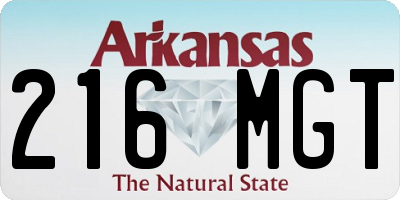 AR license plate 216MGT