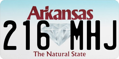 AR license plate 216MHJ