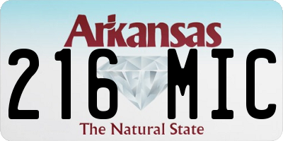 AR license plate 216MIC