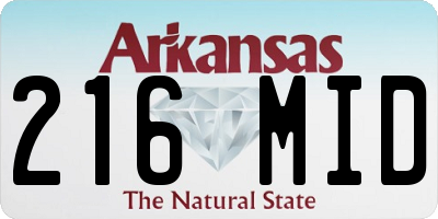 AR license plate 216MID
