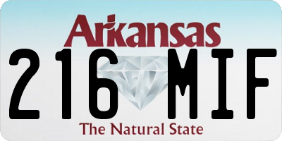AR license plate 216MIF