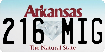 AR license plate 216MIG