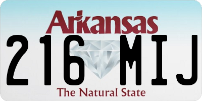 AR license plate 216MIJ