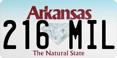 AR license plate 216MIL