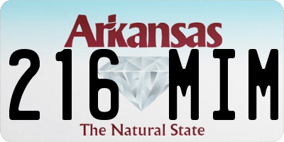 AR license plate 216MIM