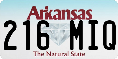 AR license plate 216MIQ