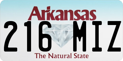 AR license plate 216MIZ