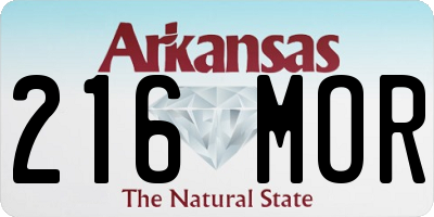 AR license plate 216MOR