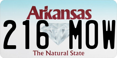 AR license plate 216MOW