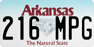 AR license plate 216MPG
