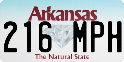 AR license plate 216MPH