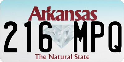 AR license plate 216MPQ