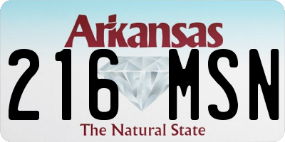 AR license plate 216MSN