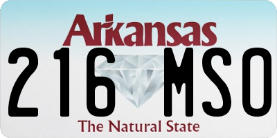 AR license plate 216MSO