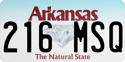 AR license plate 216MSQ