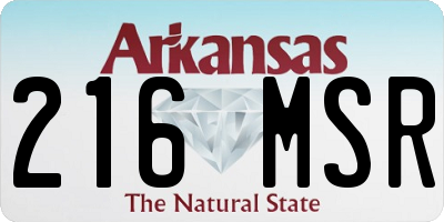 AR license plate 216MSR