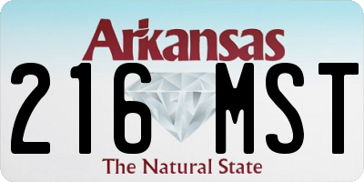 AR license plate 216MST