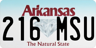 AR license plate 216MSU
