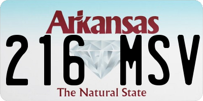 AR license plate 216MSV