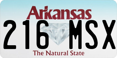 AR license plate 216MSX