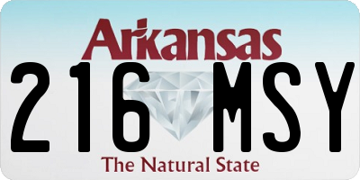 AR license plate 216MSY